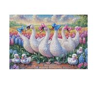 Famille de cygnes et de Canards sur Un Chemin de Briques Puzzles 300 Pièces pour Adultes Educa Challenge Créatif Activité De Soirée Décoration Intérieure Assemblage Amusant 300 PCS