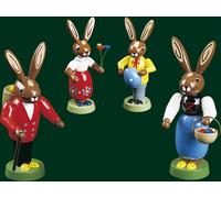 Famille De Lapins 4 Pièces Lapin De Pâques Décoration De Pâques NEU 13061