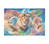 Famille de Lions 1000 Pièces Puzzle Créatif en Carton Anti-Déchirure Difficulté Moyenne Activité Manuelle Loisir Créatif Cadeau Fête des Mères Premium 1000 PCS/75x50cm