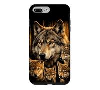Famille de Loups avec oursons forêt Sauvage Y2K Style années 90 Coque pour iPhone 7 Plus/8 Plus