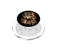 Famille de Loups avec oursons forêt Sauvage Y2K Style années 90 PopSockets PopGrip pour MagSafe