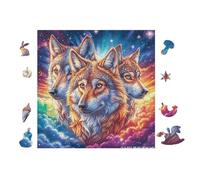 Famille de Loups Northern Lights 100 Pièces Puzzle Expert Confirmé en Carton sans Déformation Très Difficile Décoration Murale Collection Cadeau Fête des Pères Premium 28x28cm
