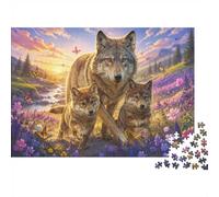 Famille de Loups Puzzle Mini 1000 Pièces pour Adultes | 38x26cm Carton, Décoration Maison, Coupe Précise, Cadeau Anniversaire, Détente Esprit
