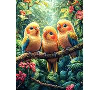 Famille de perroquets dans la forêt Tropicale Puzzle 500 Pièces pour Adultes Décoration Intérieure Educa Challenge Créatif Assemblage Amusant Cadeau Unique 500 PCS