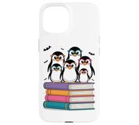 Famille de Pingouins sur des Livres avec Lunettes de Soleil Coque pour iPhone 15