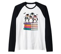 Famille de Pingouins sur des Livres avec Lunettes de Soleil Manche Raglan