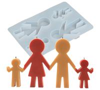Famille de quatre moules en silicone en forme de statue pour la fabrication de savon pour parents et enfants - Moules en silicone pour résine époxy