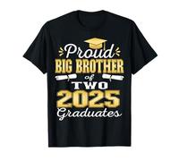 Famille de remise des diplômés 2025 Fier Big Brother of Two T-Shirt