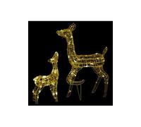 vidaXL Famille de rennes de décoration Acrylique 160 LED blanc chaud