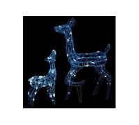 Famille de rennes de décoration Acrylique 160 LED Blanc froid