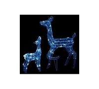 Famille de rennes de décoration Acrylique 160 LED bleues