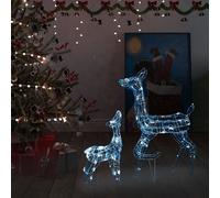 Famille de Rennes de Décoration Acrylique 160 LED Bleues Extérieur vidaXL