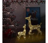 Famille de Rennes de Décoration Acrylique 160 LED Bleues Extérieur vidaXL
