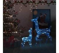 Famille de Rennes de Décoration Acrylique 160 LED Bleues Extérieur vidaXL