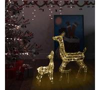 Famille de Rennes de Décoration Acrylique 160 LED Bleues Extérieur vidaXL