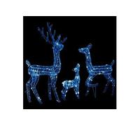 vidaXL Famille de rennes de décoration Acrylique 300 LED bleues