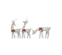 vidaXL Famille de rennes de Noël 270x7x90 cm Doré Blanc chaud Maille