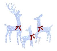 Famille de rennes décoratifs - vidaXL - Blanc froid - 68x26x127 cm - 300 LED - USB - Résistant aux intempéries