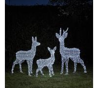 Famille de Rennes Lumineux en Acrylique et à Piles Swinsty