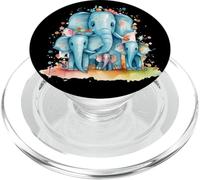 Famille d'éléphants drôle pour Les éléphants Mignons et Les Amoureux de l'Afrika PopSockets PopGrip pour MagSafe