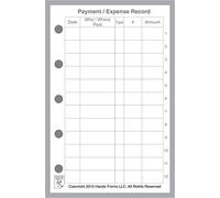 Famille d'inserts pour le système de Filofax Mini. (7 x 10,8 cm) Payment/Expense Record and Check Register