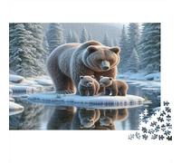 Famille d'ours Hiver Puzzle 1000 Pièces pour Adultes, Un Jeu De Dexérité Très Difficile Puzzle Éducatif Aux Défis 38x26cm/1000pcs
