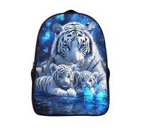 famille du tigre blanc sacs à dos étudiants élégant sac d'école 2 compartiment papillon bleu 3d imprimé sacs d'école-16,garcon fille pour l'école les voyages les affaires
