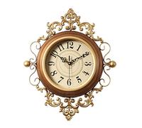 Famille grande horloge murale Créative style européen Horloge murale d'art vintage Batterie de non-coche pour la décoration intérieure, la chambre, la cuisine, la suspension du mur de bureau (B)