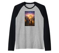 Famille Marchant vers Le Temple Scène Mormon Eternal Path Manche Raglan