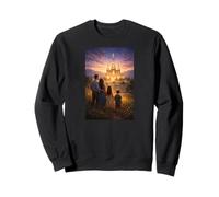 Famille Marchant vers Le Temple Scène Mormon Eternal Path Sweatshirt
