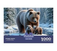 Famille Ours Hiver Matériau De Haute Qualité Beau Jeu Cérébral, Idéal pour La Détente À La Maison Et Les Activités De Loisir Quotidiennes 52x38cm/1000pcs