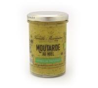 FAMILLE PERRONNEAU-Moutarde au miel et aux herbes de Provence en pot de verre de 210 g
