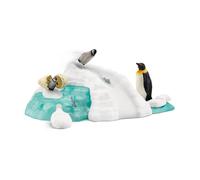 Schleich Wild Life | Plaisir en Famille avec Les Pingouins 42661 | Coffret avec 3 Pingouins, 2 Poissons, Colline, œuf et Nombreuses Fonctions | Jouet de Zoo | Figurines dès 3 Ans | 14 pièces