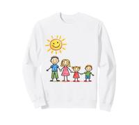Famille sous Un Soleil Souriant Mignon Parent Enfant Art Sweatshirt