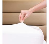 Family Bedding Drap-housse en jersey 100% coton pour lit double Blanc 140 x 200 cm