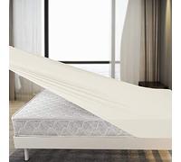 Family Bedding Drap-housse en jersey épais pour lit super king size Crème 180 x 200 cm