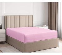 Family Bedding Drap-Housse Rose en Jersey épais de qualité supérieure 100% Coton (lit Double)