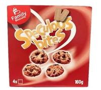 Family Biscuits Mini Cookies Speculoos Bites, Saveur Caramélisée, Pack de 3 Paquets de 160g