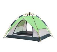 Family Camping Tent 4-5 People Large Quick Setup Pink and Green Hiking Foldable Folding Double Layer(Green)