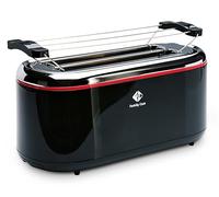 Family Care Grille-Pain à Fentes Longues 1300W - 2 Longues Tranches de Pain, 3 Fonctions, Support pour Viennoiseries, 7 Niveaux de Brunissage, Corps en Acier Inoxydable