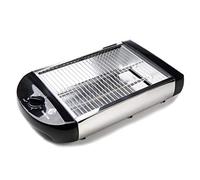 Family Care Grille Pain Plat, Grille Pain horizontal, Grille Pain Noir, 600 W, 6 Niveaux de Température, Ramasse-miettes Amovible, Corps en Acier Inoxydable, Nettoyage Facile