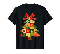 Family Christmas Patchwork Tree Holiday Xmas Vibes Men Women T-Shirt