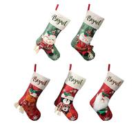 Family Christmas Stockings, Christmas Sock Bags, 5 pièces Candy Bag Stockings Cute For Chocolates Prizes Goodie Stuffers Tree Mantle Family Holiday Party