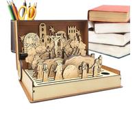 Family Easter Holy Week Gift,Easter Decor Resurrection Scene,Jeu De Jeux De Livres De La Semaine Sainte En Bois,Religious Scene Souvenir,Handmade 2025 Easter Holy Week Book Playset,Family Home Holiday