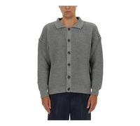 Family First - Polo Cardigan - Homme - Pulls - Gris - Taille: M