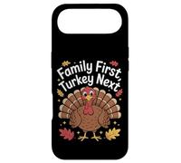 Family First Turkey Next Cute Thanksgiving Citation Art Coque pour iPhone Air