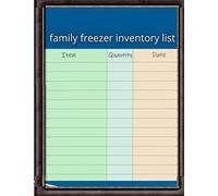 family freezer inventory list: Record And Track Inventory, Freezer, Refrigerator, And Grocery Items/ ( 8.5" x 11")