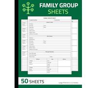 Family Group Sheets: 8th Generation Family Group Sheet Book | Blank Genealogy Forms | Family Tree Charts | Large Print 8.5 x 11 in