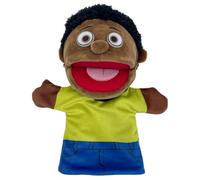 Family Hand Puppets for Kids, Black Plush Hand Puppet Set (Boy)