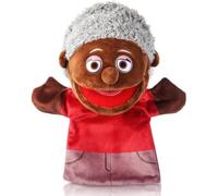 Family Hand Puppets for Kids, Black Plush Hand Puppet Set (Grandma)